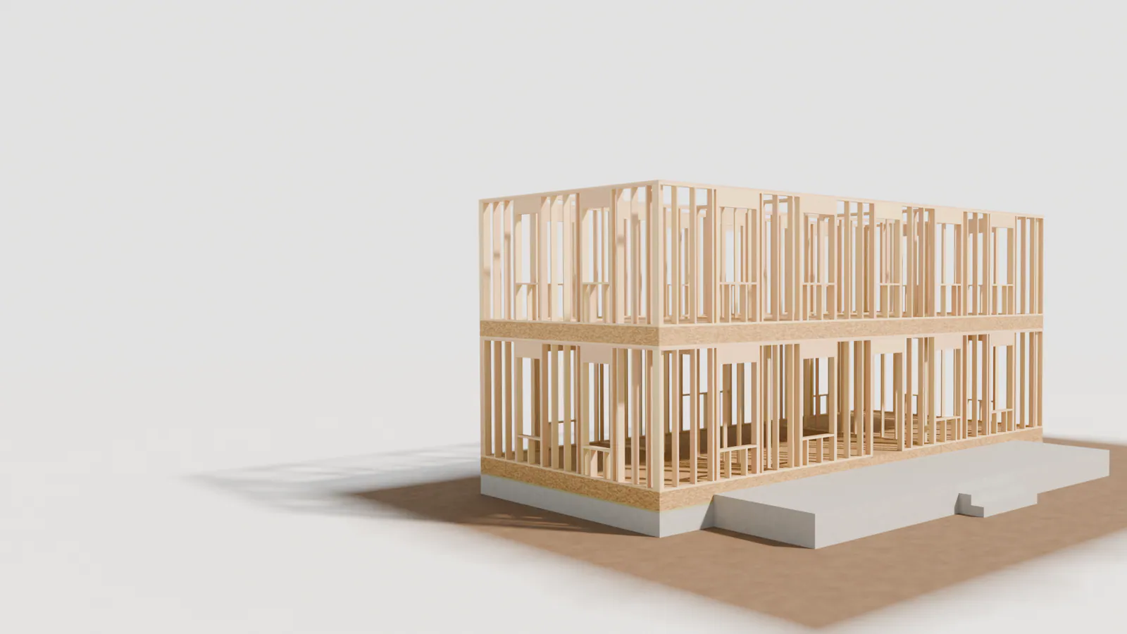 Sample render: the two-story frame